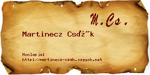 Martinecz Csák névjegykártya